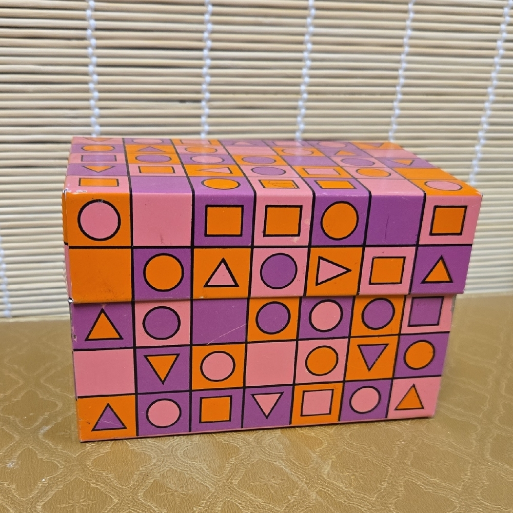 Vintage 1970's  Retro Recipe Tin Box